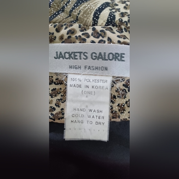 VINTAGE 60'S LEOPARD PRINT FULLY LINED  ADJUST JACKET/TOP 1 Size Jackets Galore - Picture 6 of 6